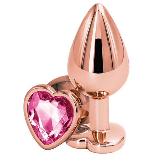 Entrenador Anal Mediano Gold Corazon Rosa