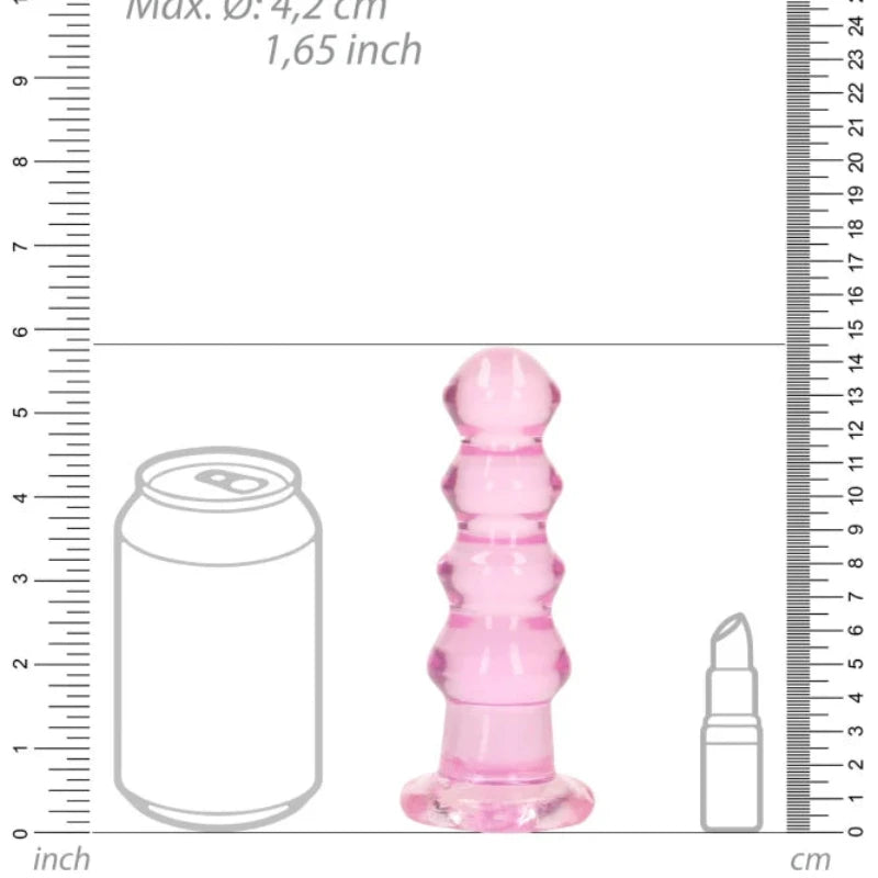 Dildo Con Curvas Realista Crystal Clear 5,5" Con Ventosa Rosa Realrock
