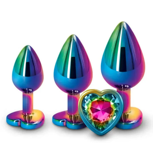 Entrenador Anal Multicolor Rainbow Corazón