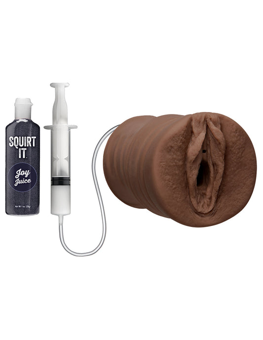 Squirt It Ultraskyn Squirting Pussy- Chocolate- Front
