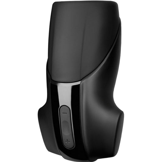 Satisfyer Men Vibrating Rechargeable Masturbator- Black- Front