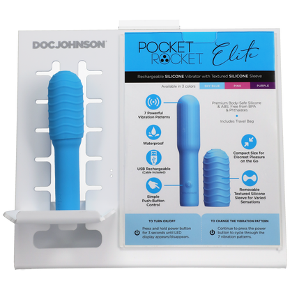 Pocket Rocket® - Elite - Recargable con funda extraíble - Azul cielo