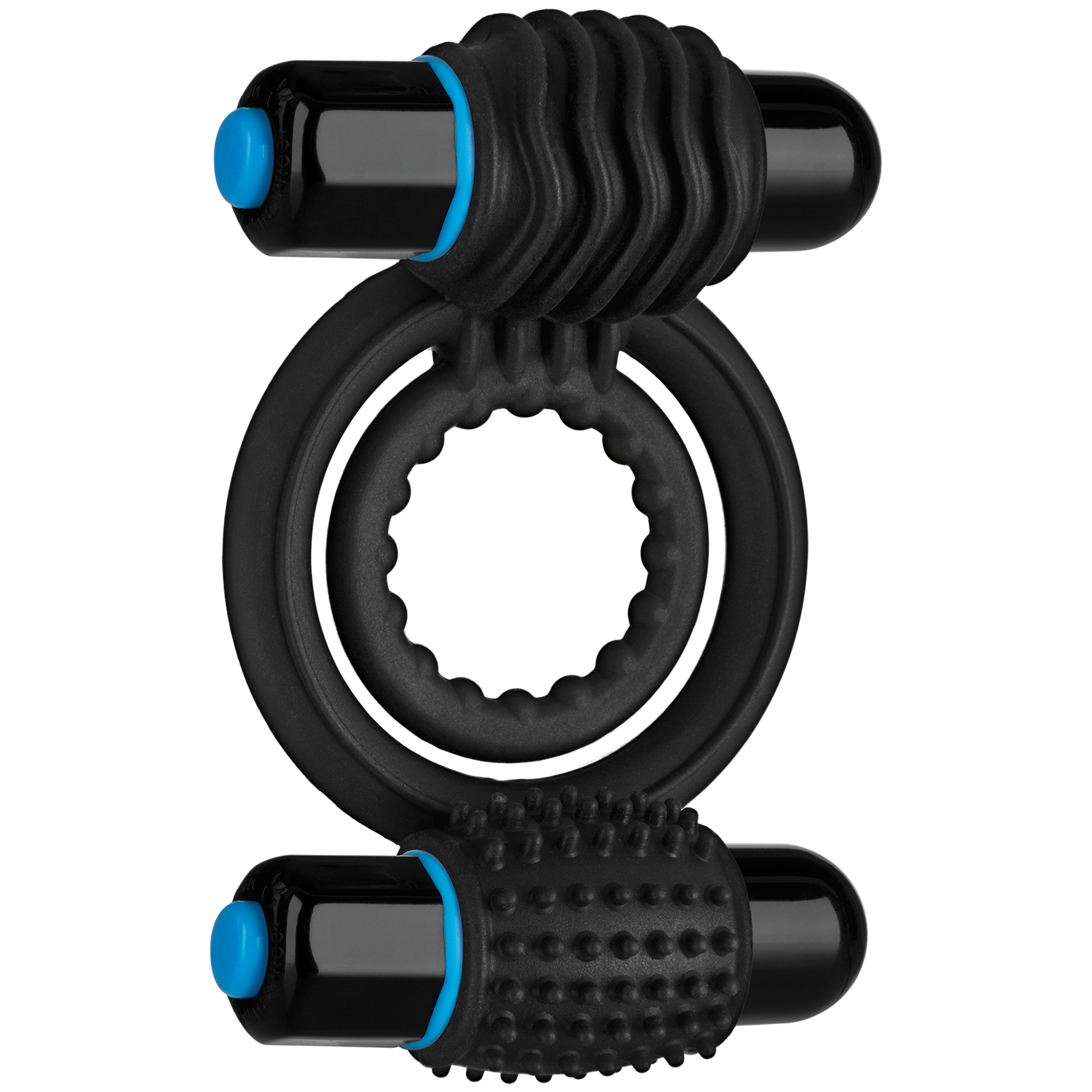 OptiMALE - Anillo Doble C Vibrador - Negro