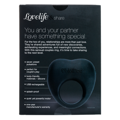 OhMiBod - Lovelife® Share - Negro – Vibración de anillo para pareja