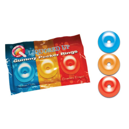 LIQUORED UP PECKER GUMMY RINGS 3PK