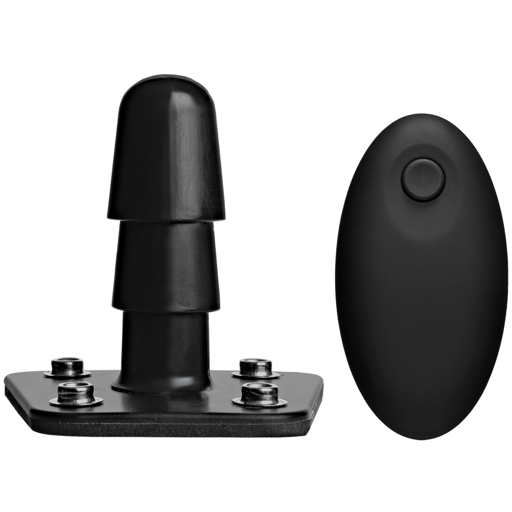 Vac-U-Lock - Enchufe vibrador  con mando a distancia inalámbrico - Negro