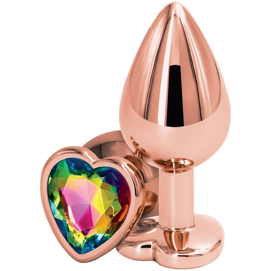 ENTRENADOR ANAL MEDIANO GOLD CORAZON MULTICOLOR