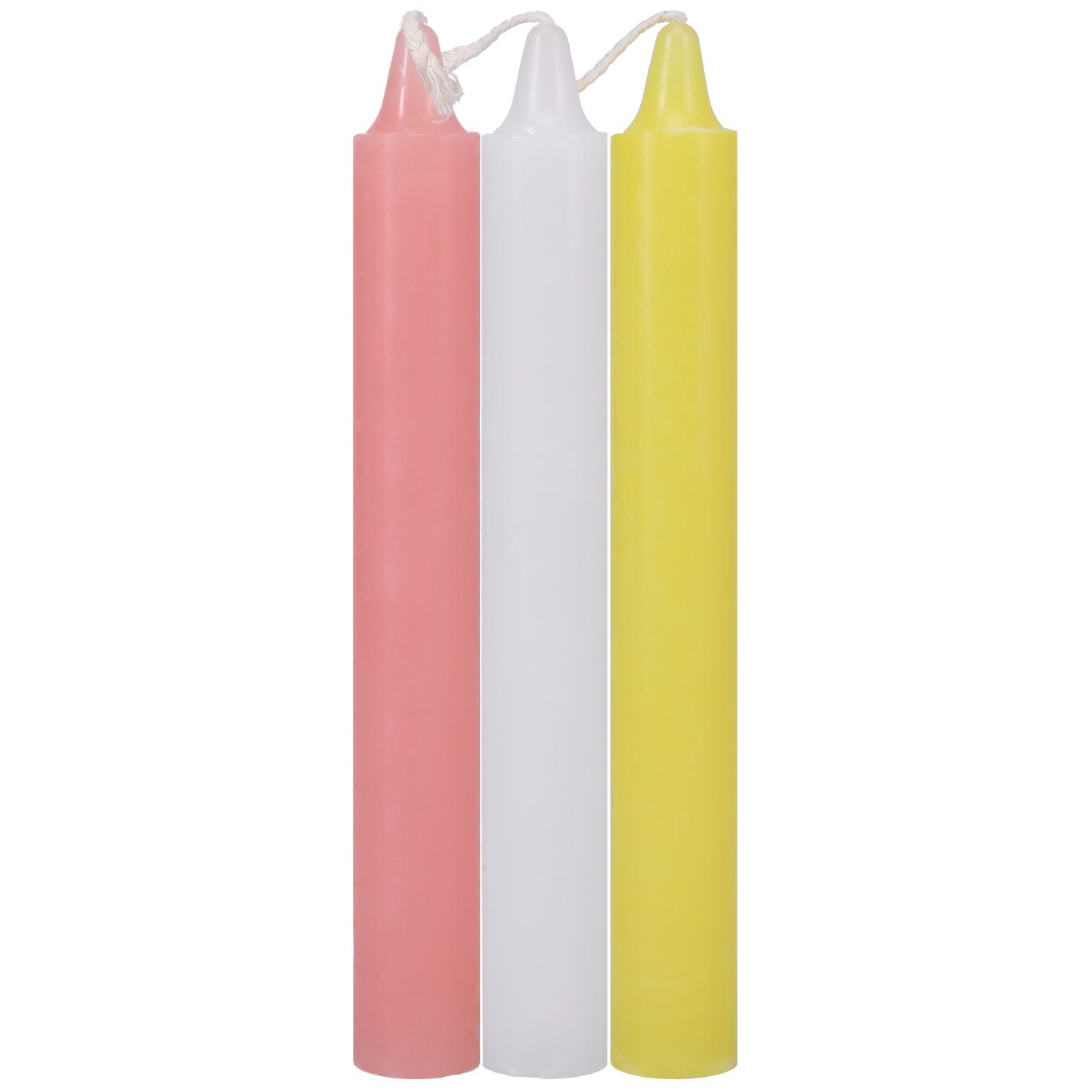 Doc Johnson - Velas japonesas - Pack de 3 - Rosa, Blanca, Amarilla