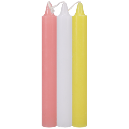 Doc Johnson - Velas japonesas - Pack de 3 - Rosa, Blanca, Amarilla