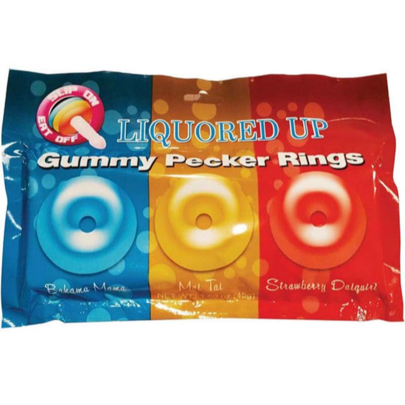 LIQUORED UP PECKER GUMMY RINGS 3PK