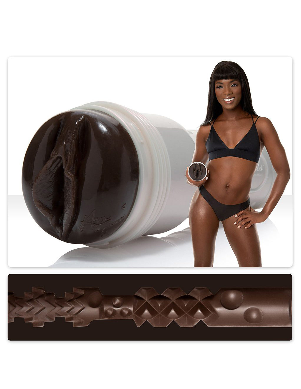 Fleshlight Ana Foxxx Silk Masturbator- Front- Texture- Model