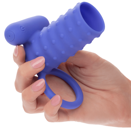 Silicone Rechargeable Endless Desires Enhancer - Blue - In Hand