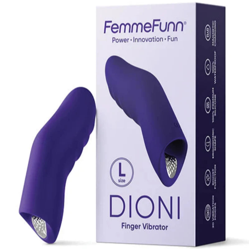 Vibrador De Forma Ergonómica Que Se Ajusta A Tu Dedo Dioni Large Dark
