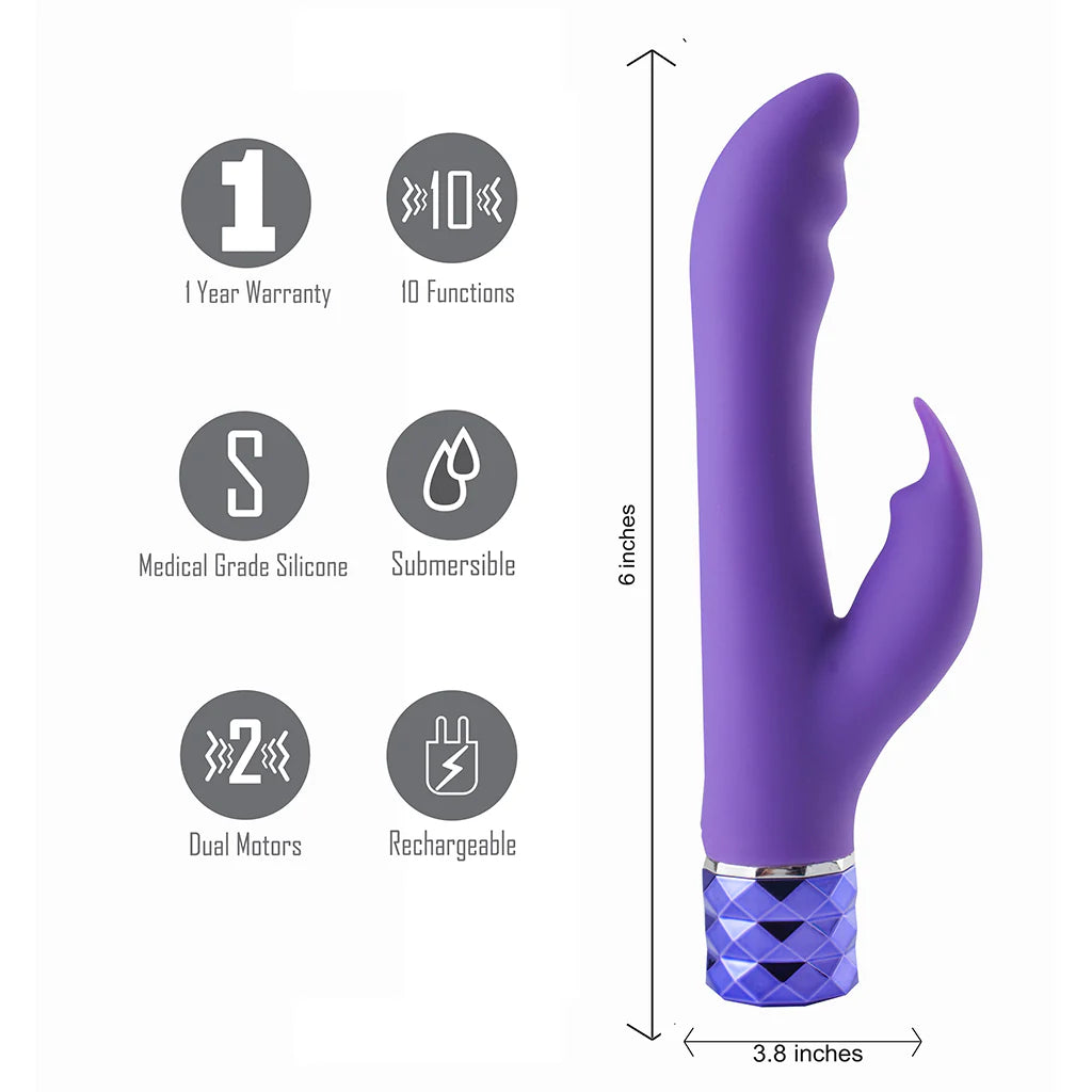 Vibrador de conejo con 10 funciones Crystal Gems de Maia Hailey