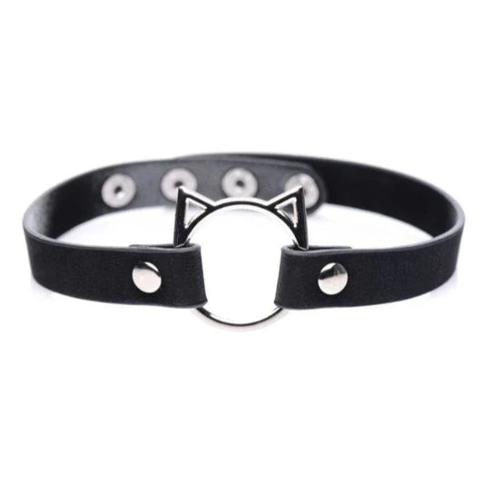 BONDAGE GARGANTILLA CON ANILLO DE GATITO COLLAR KINKY KITTY MS