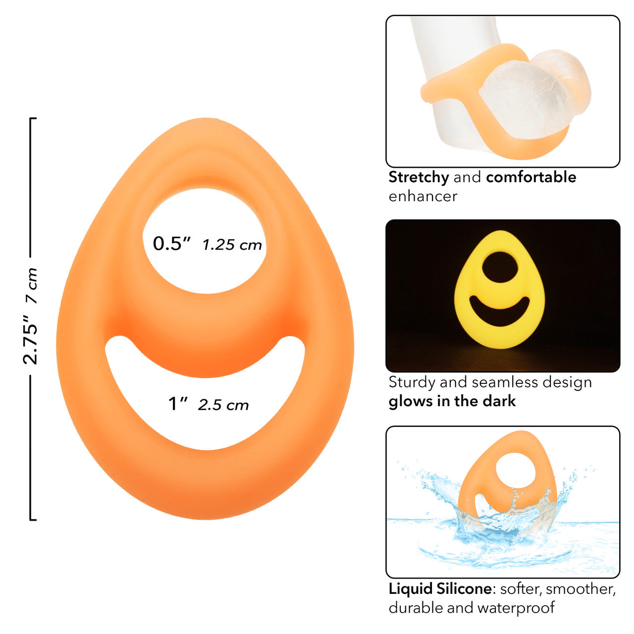 Anillo de silicona líquida Alpha que brilla en la oscuridad