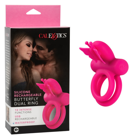 Silicone Rechargeable Dual Butterfly Ring