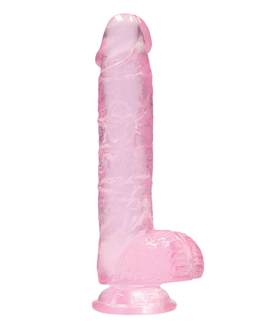 DILDO REALISTA 6" CON BOLAS ROSA REALROCK