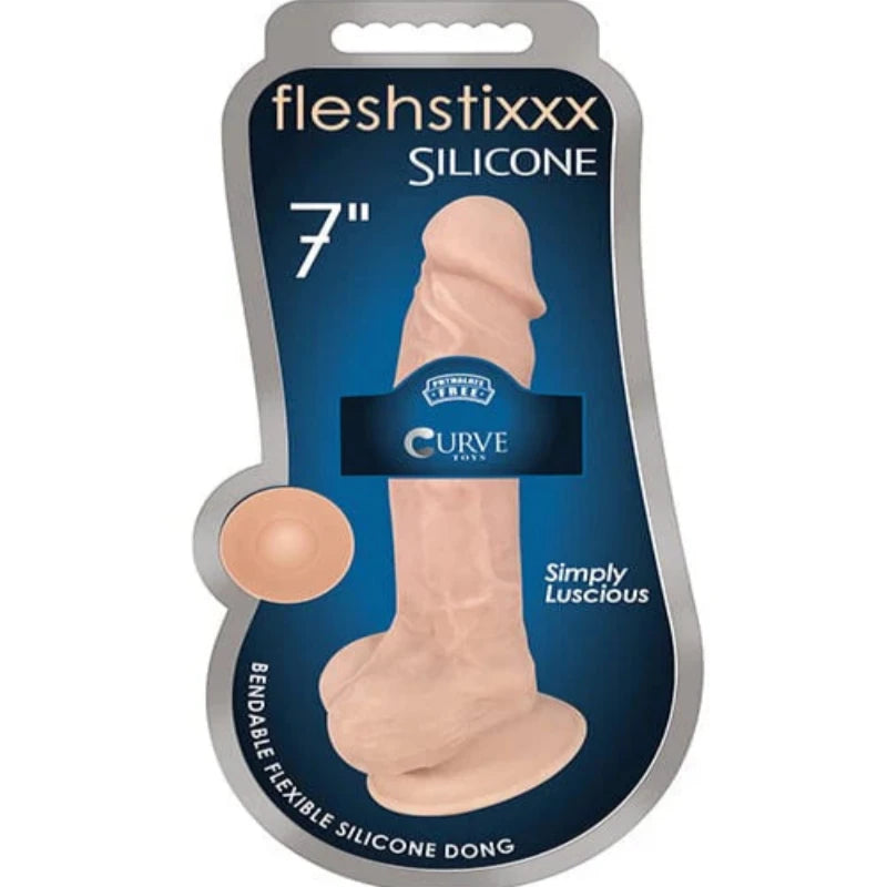 Fleshstixxx 7'' Silicone Dildo W/Balls