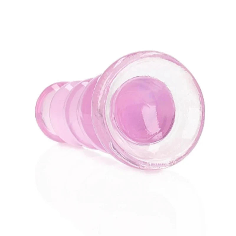 DILDO CON CURVAS REALISTA CRYSTAL CLEAR 5,5" CON VENTOSA ROSA REALROCK