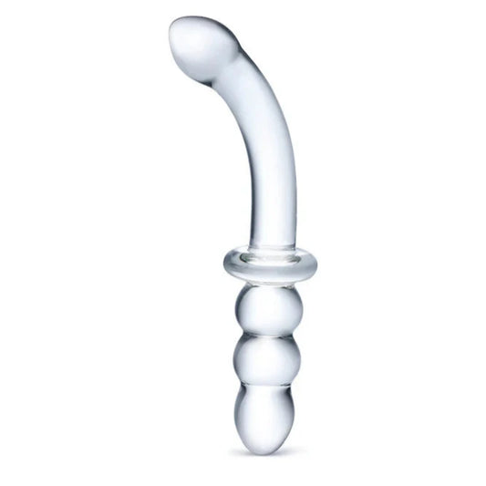 8'' RIBBED G-SPOT GLASS DILDO