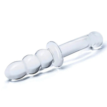 8'' RIBBED G-SPOT GLASS DILDO