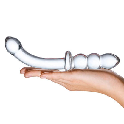 8'' RIBBED G-SPOT GLASS DILDO