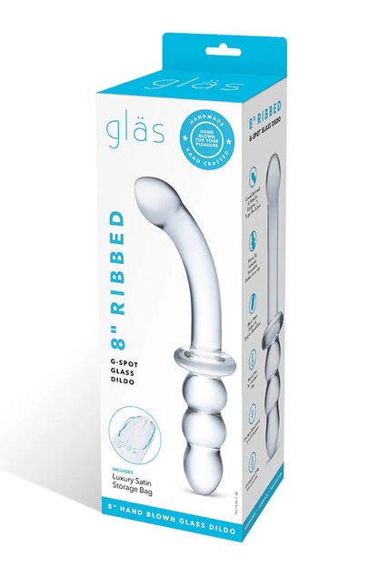 8'' RIBBED G-SPOT GLASS DILDO