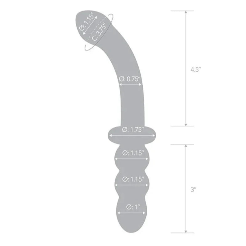 8'' RIBBED G-SPOT GLASS DILDO