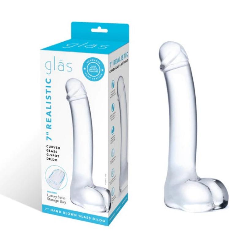 7'' REALISTIC CURVED GLASS G-SPOT DILDO