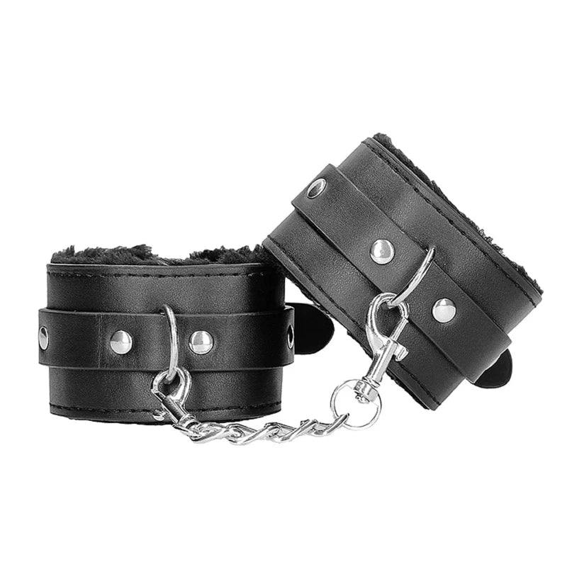 Esposas De Cuero Sintético De Felpa Con Correas Ajustables Ouch!