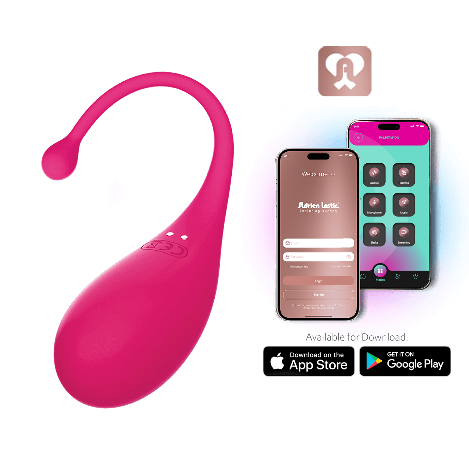 Adrien Lastic - Estimulador vibrador con control por aplicación - Fucsia