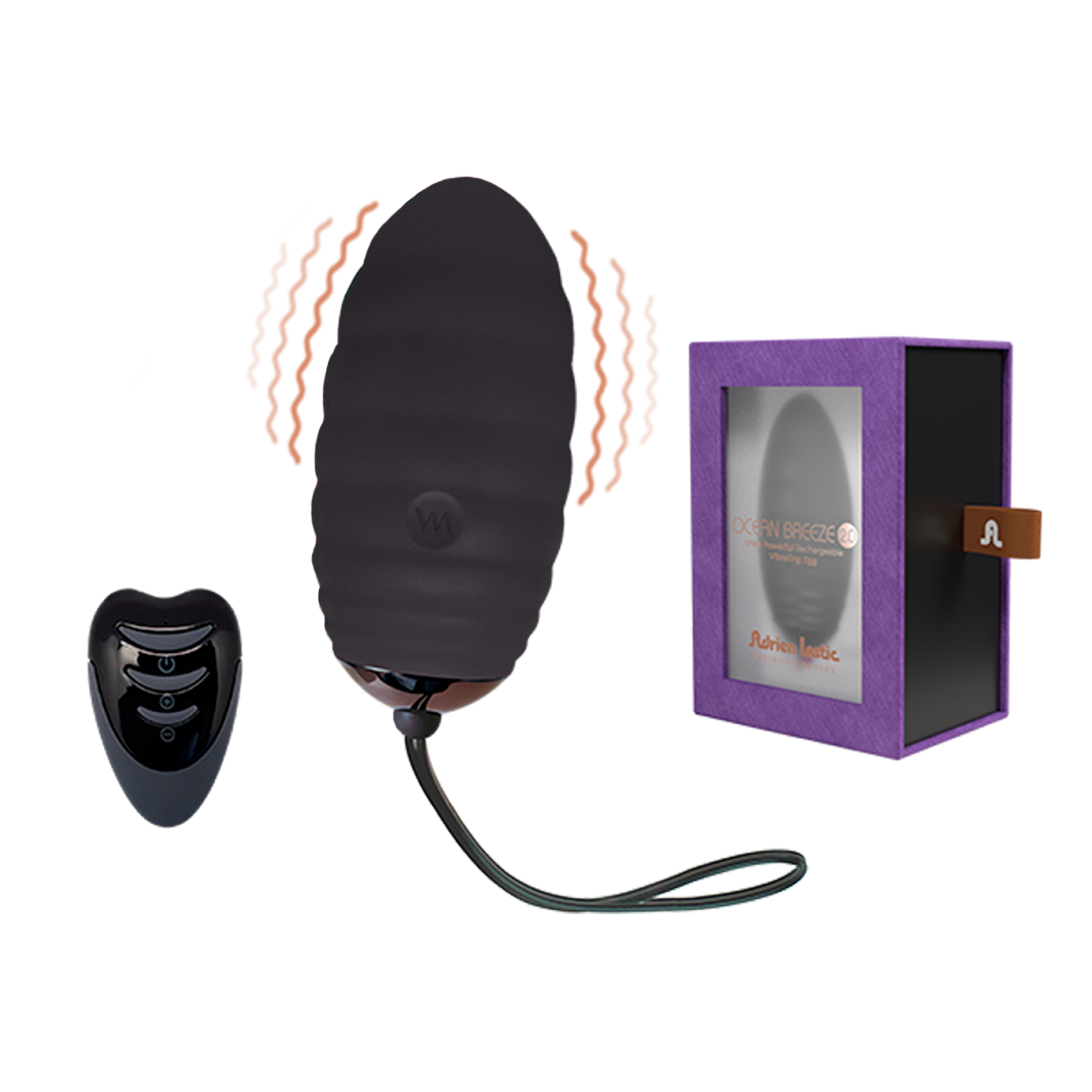Adrien Lastic - Ocean Breeze 2.0 - Huevo vibrador recargable ultra potente - Negro