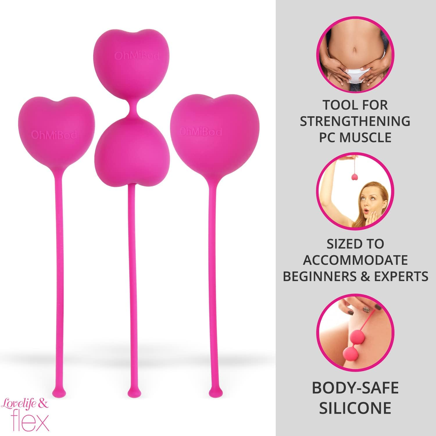 OhMiBod - Lovelife Flex Kegel Balls – Pesos Kegel para mujeres para fortalecer los músculos del suelo pélvico