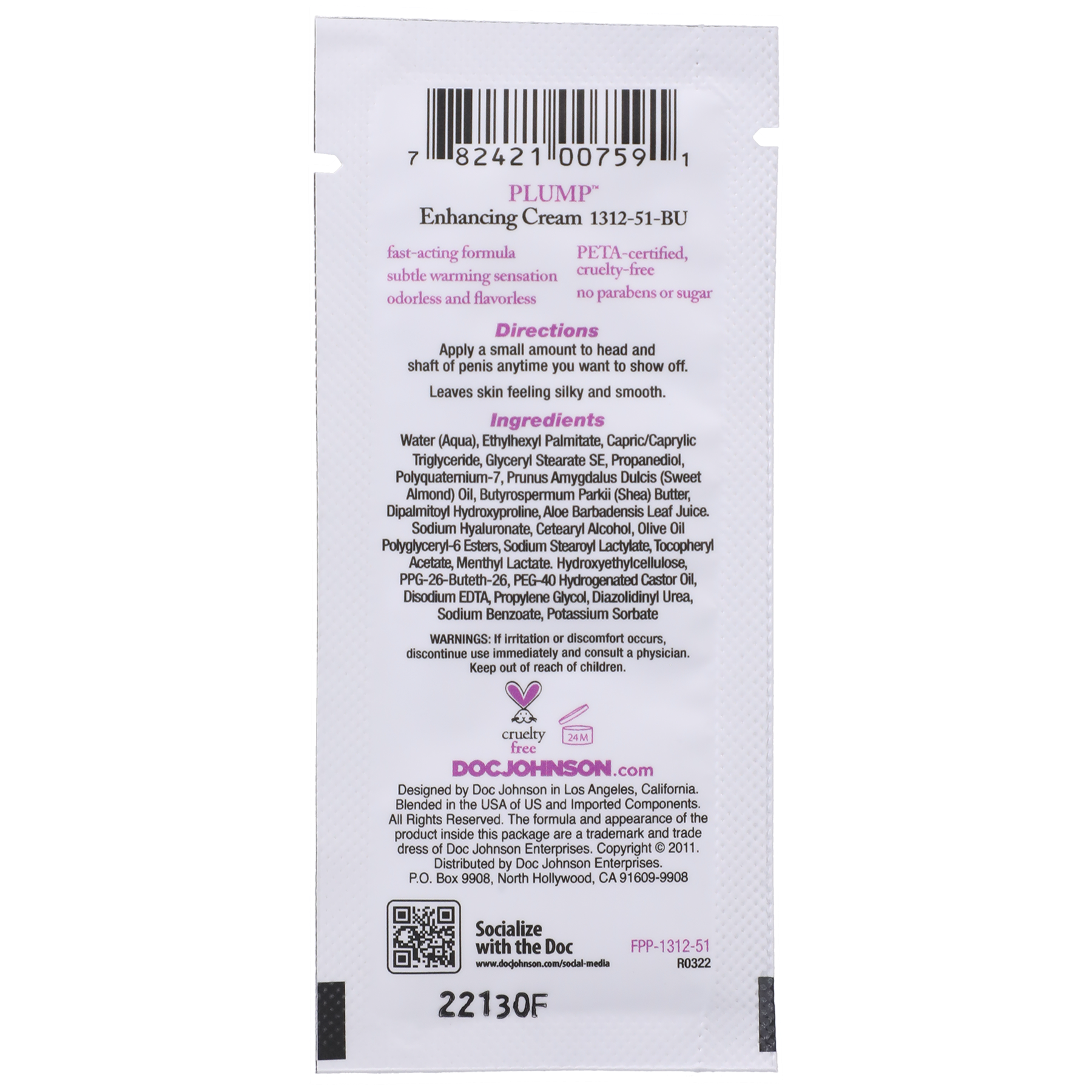 Doc Johnson - Intimate Enhancements - Plump - Crema potenciadora para hombres