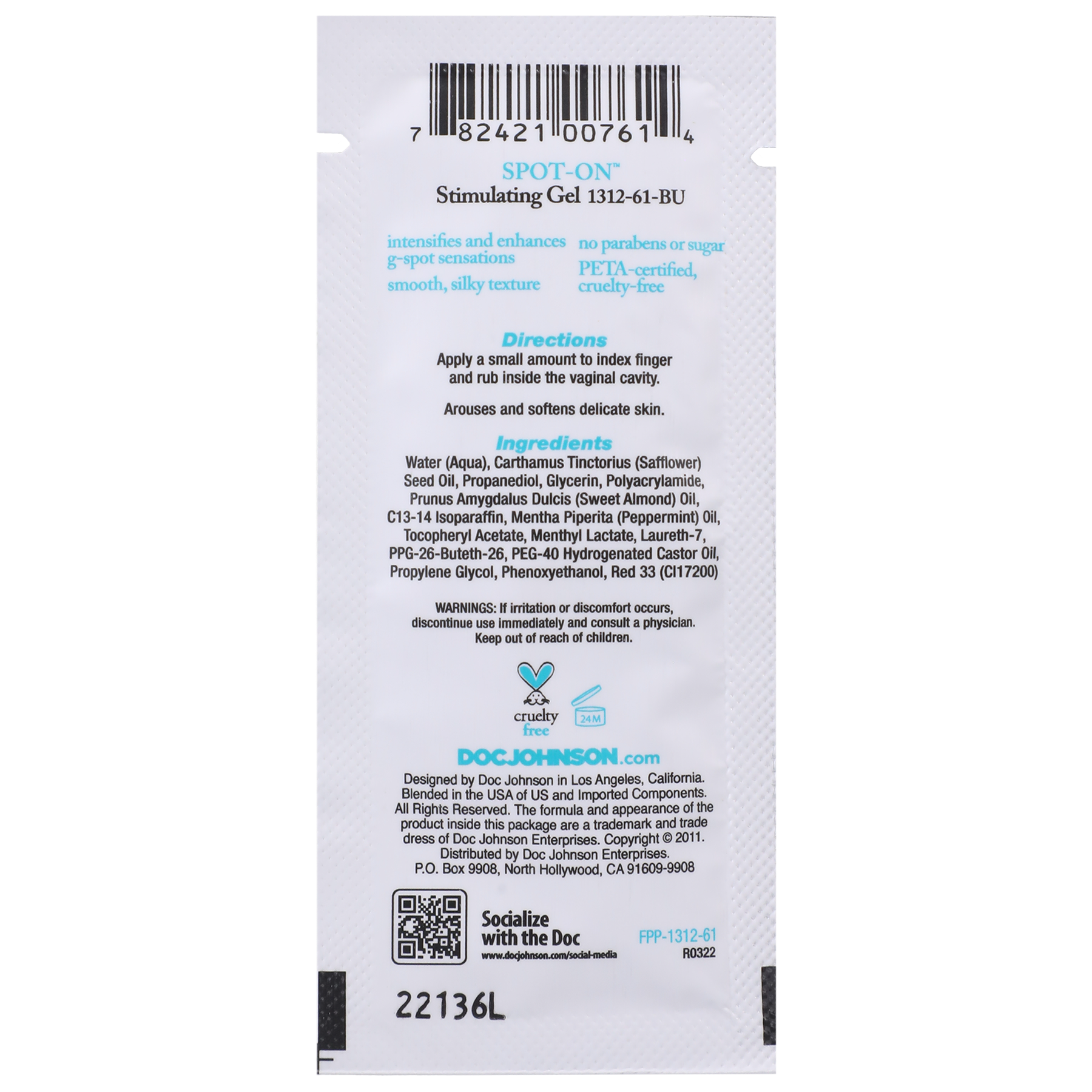 Doc Johnson - Intimate Enhancements - Spot-On - Gel estimulante del punto G