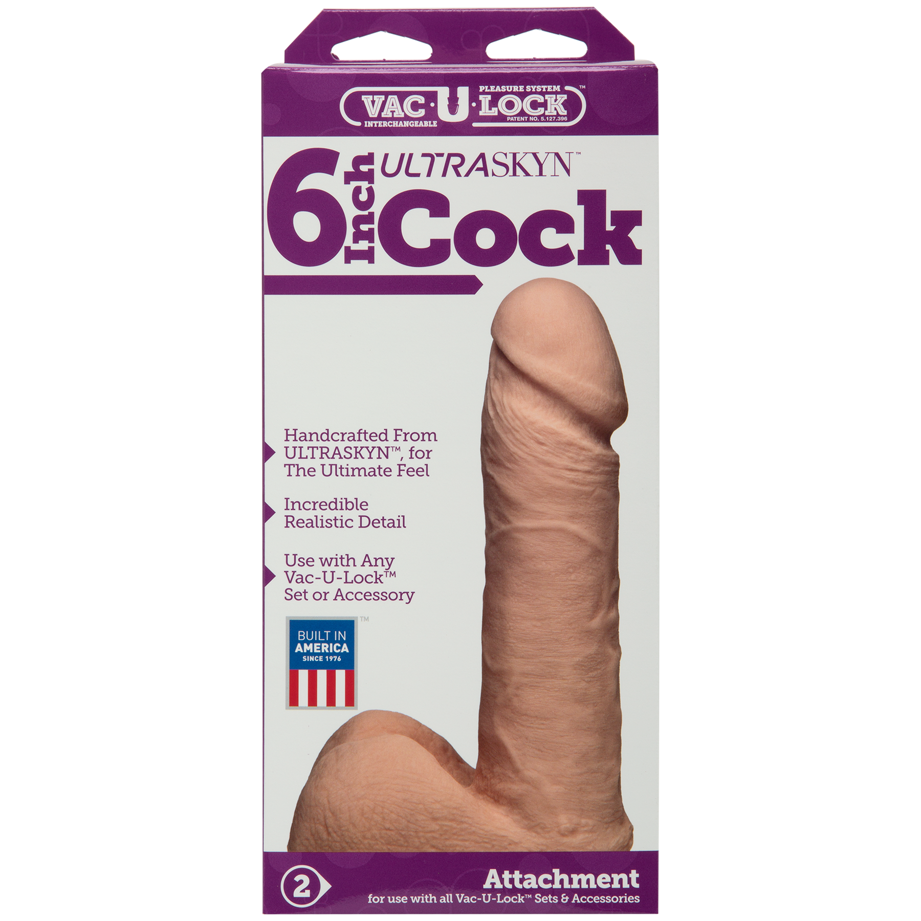 DOC JOHNSON - Vac-U-Lock - Pene ULTRASKYN de 15 cm - Vainilla