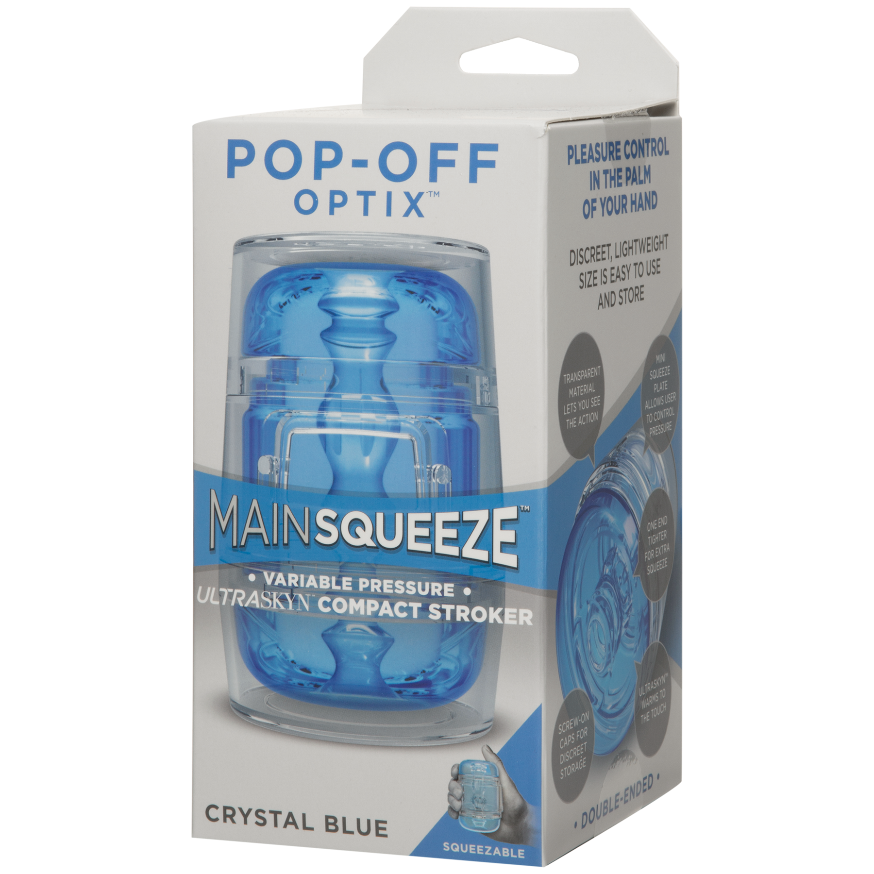 Doc Johnson - OPTIX - ULTRASKYN Compact Stroker - Azul cristalino