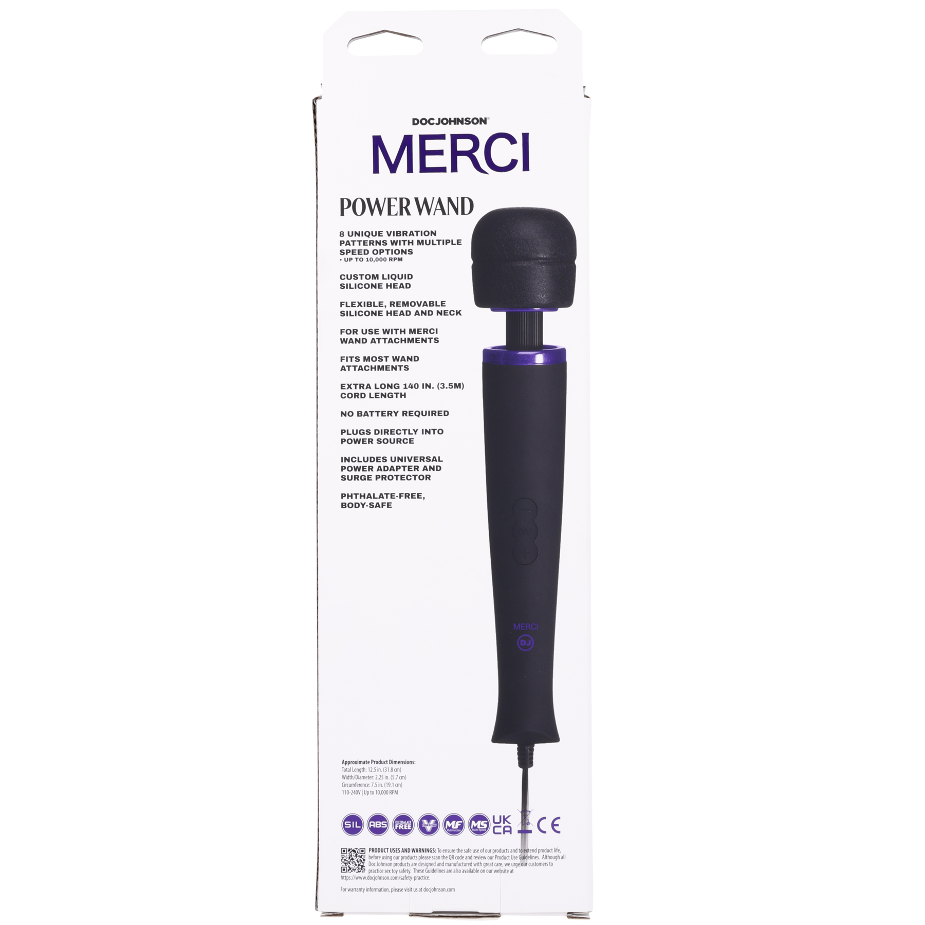 Merci - Power Wand - Masajeador de varita de silicona ultrapotente