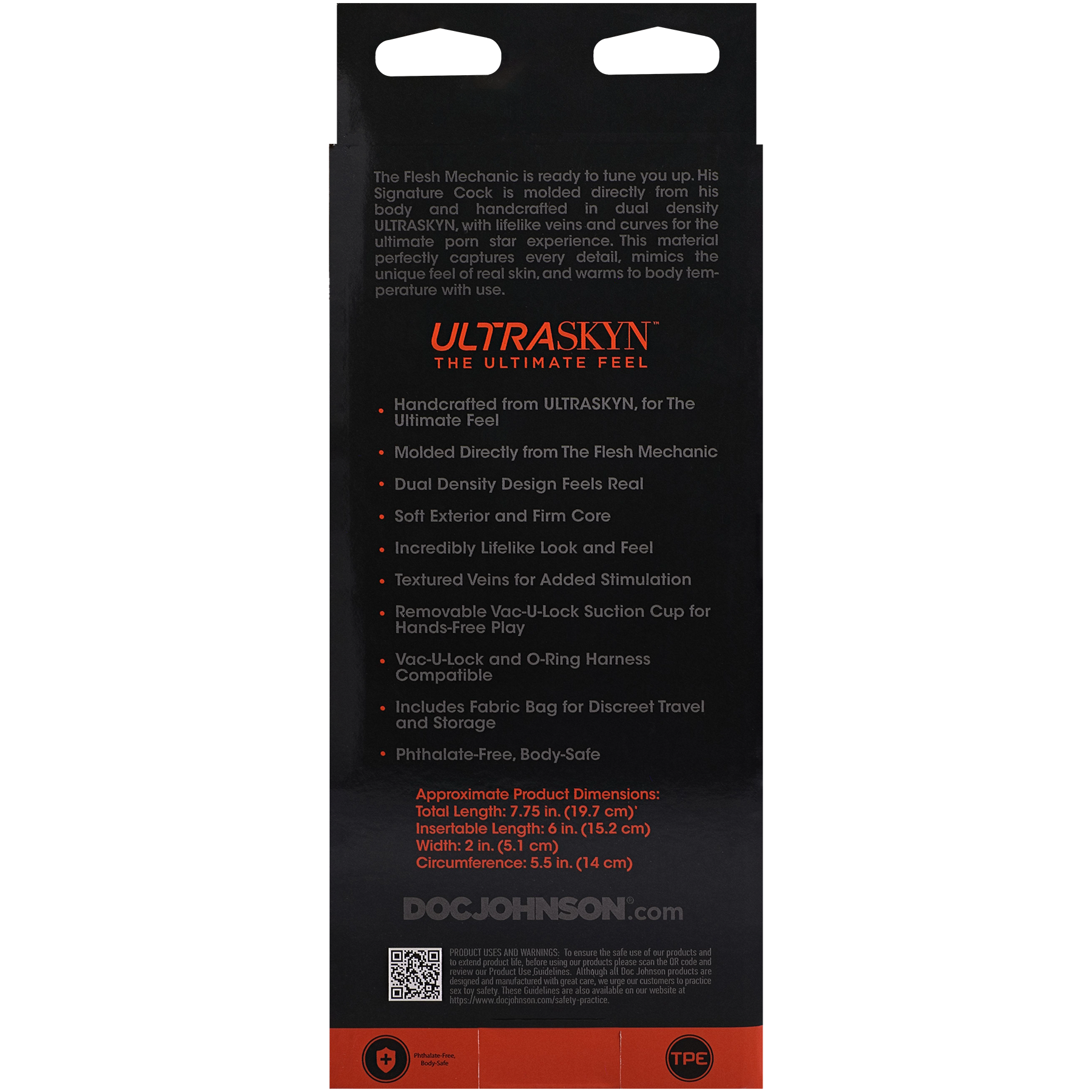 DOC JOHNSON - Signature Cocks - Pene ULTRASKYN de 19 cm- Vainilla