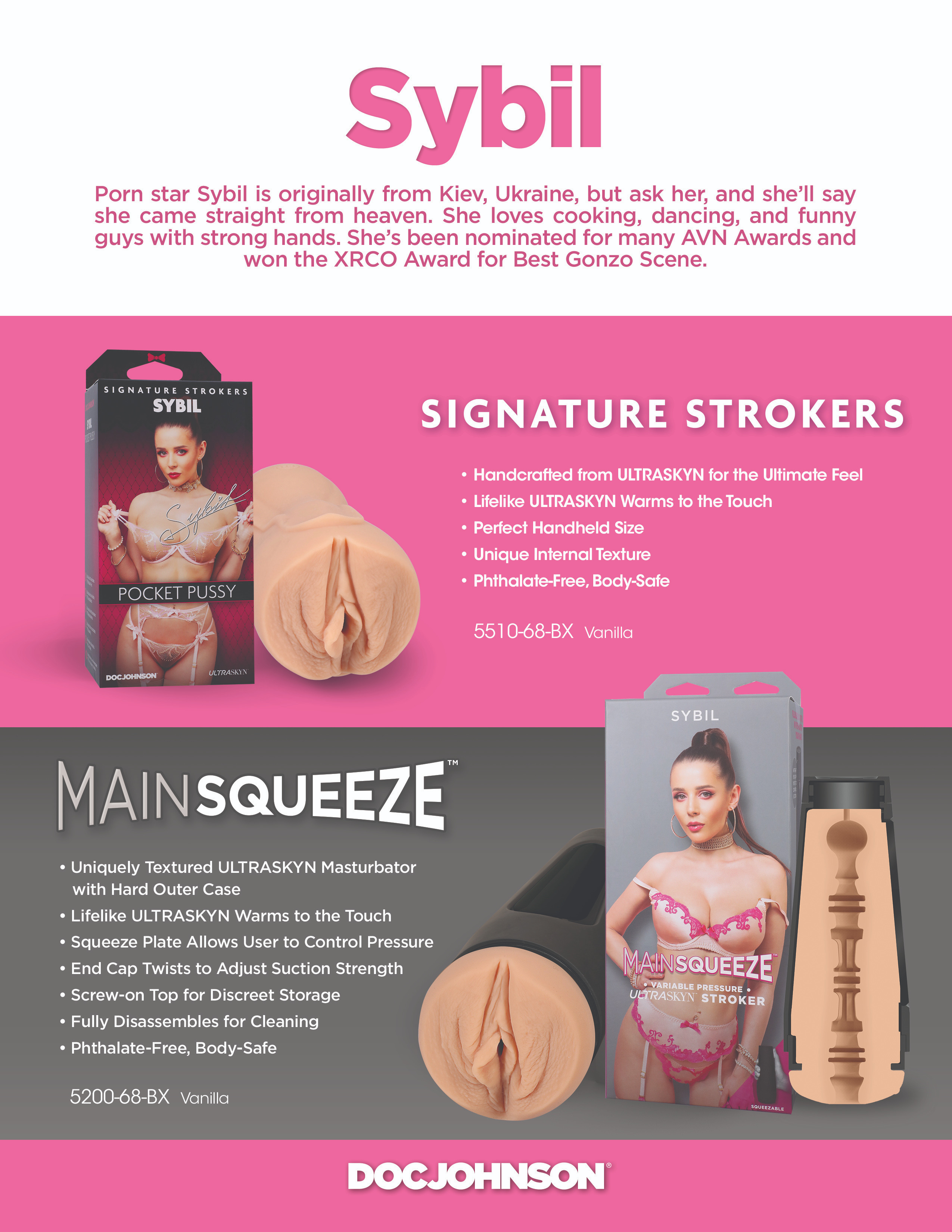Main Squeeze - Sybil - Masturbador ULTRASKYN - Vagina - Vainilla
