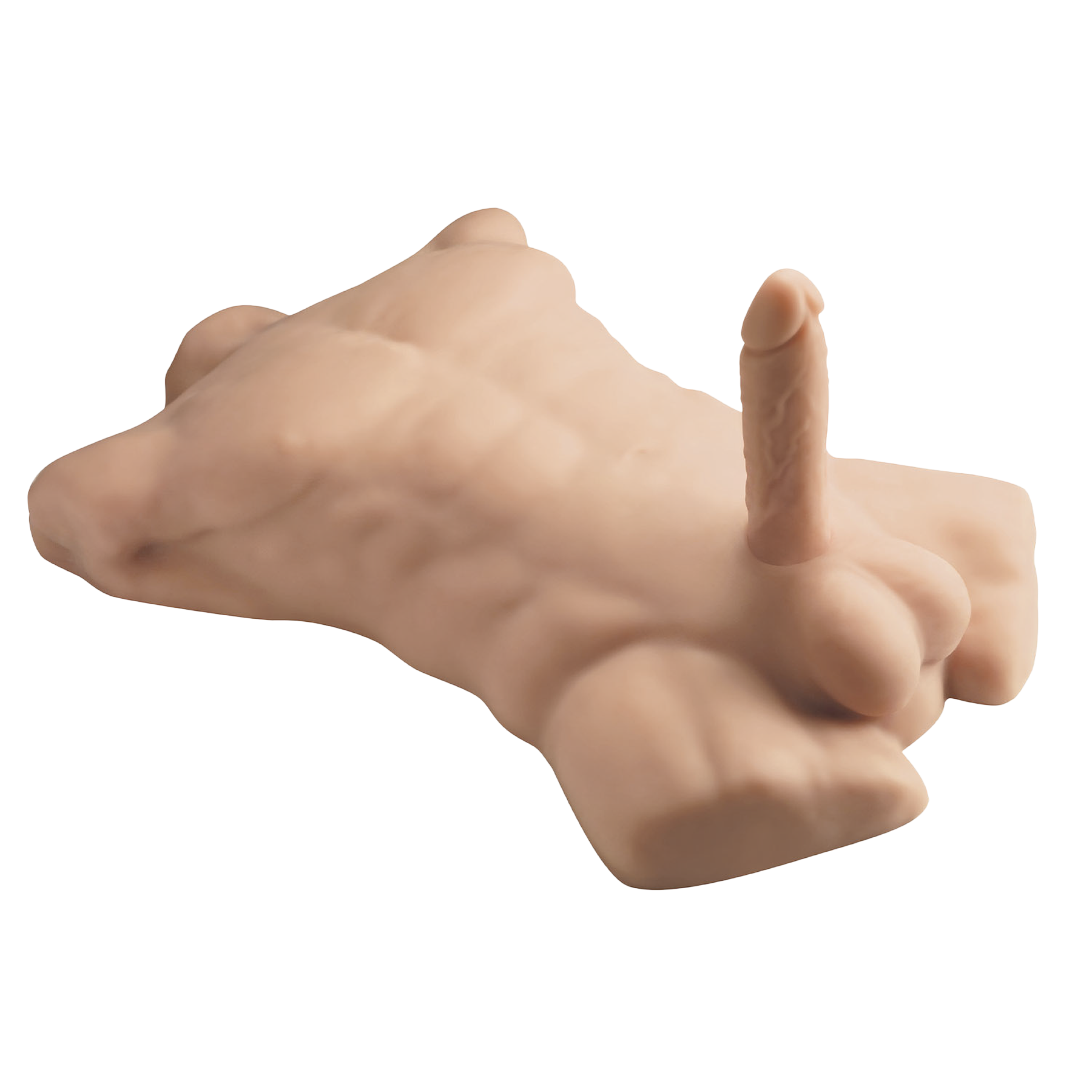 SILEX-D - Apollo L Torso Masculino + Dildo de Silicona Líquida Modelo 2 (7") - Vainilla
