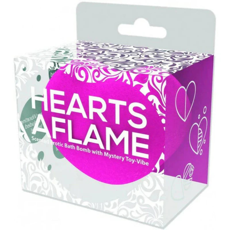 HEARTS A FLAME EROTIC LOVERS BATH BOMB HEART SHAPE SCENTED BATH BOMB WITH MYSTERY TOY VIBE