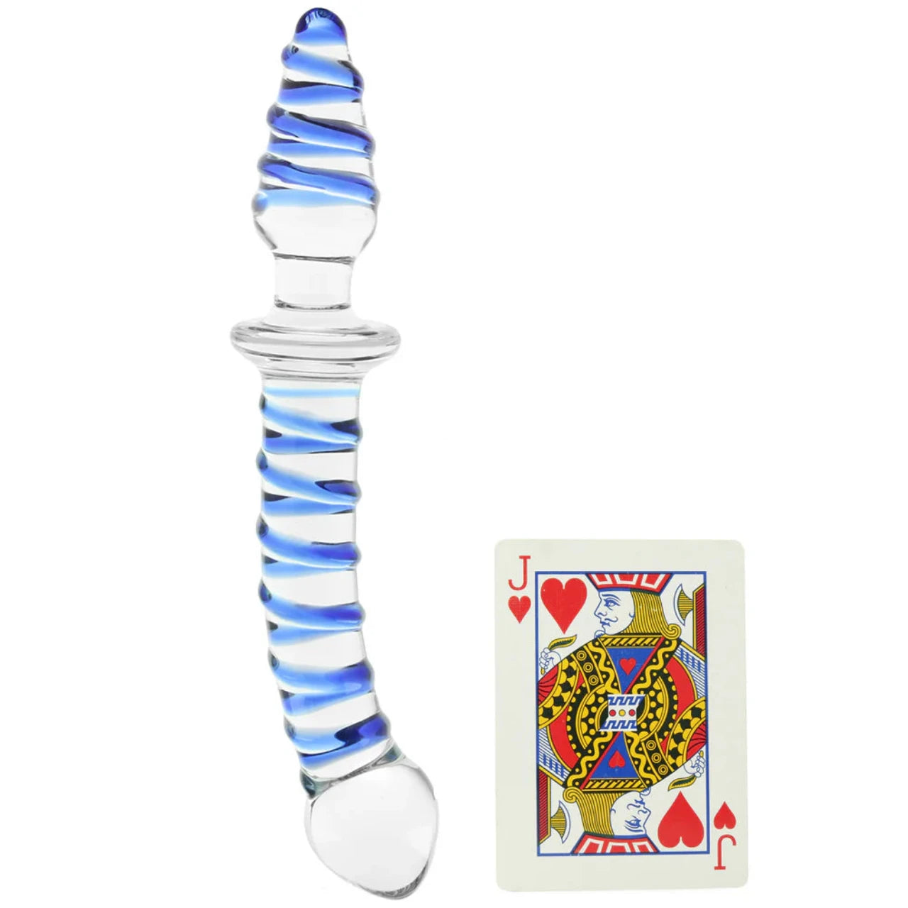 10'' MR. SWIRLY DOUBLE ENDED GLASS DILDO & BUTT PLUG