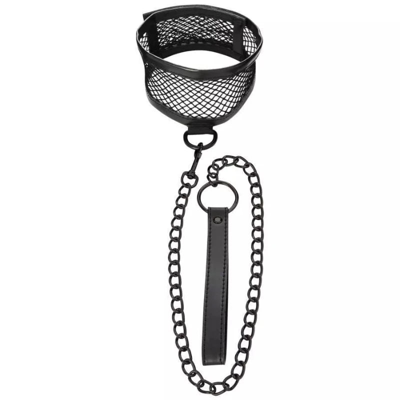 BONDAGE COLLAR Y CORREA DE REJILLA S&M