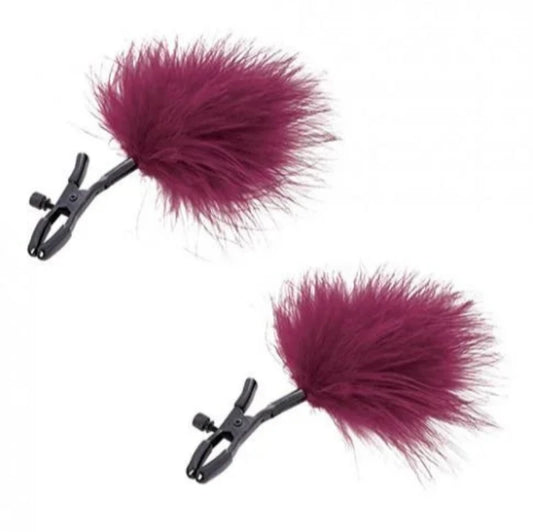 Pinzas para pezones con plumas S&M