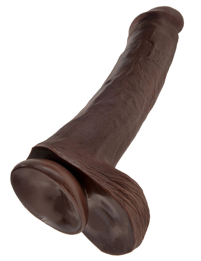 King Cock 13 Inch Cock with Balls and Suction Cup- Chocolate- Suction cup