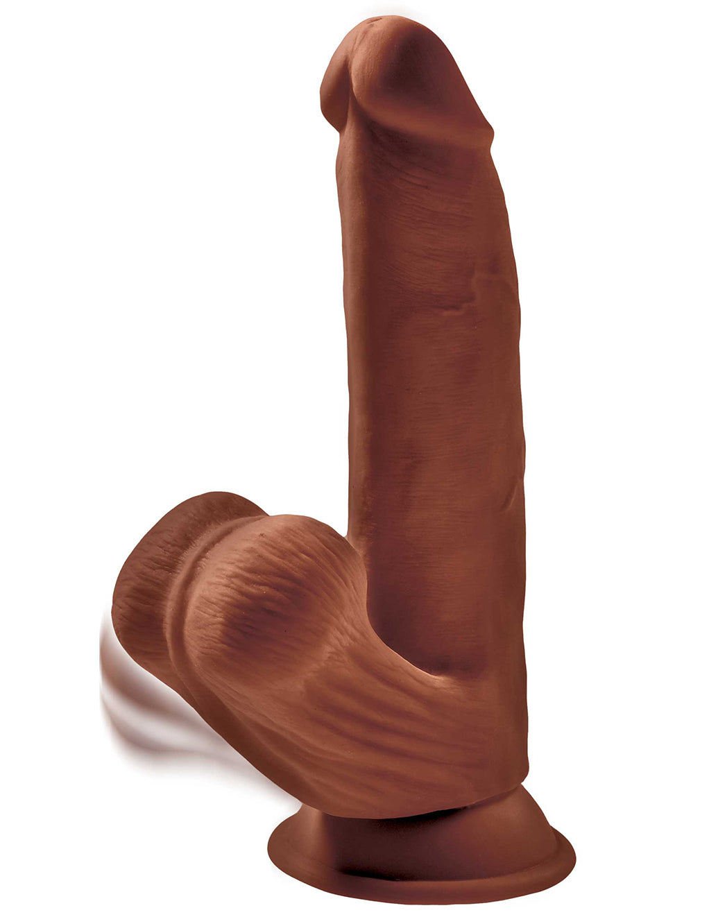 King Cock Plus 8" 3D Cock with Swinging Balls- Chocolate- Front