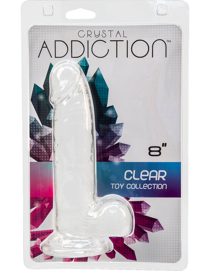 Crystal Addiction 8" Dildo with Balls- Package