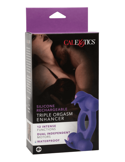 Silicone Rechargeable Triple Orgasm Enhancer - Purple - Box Front